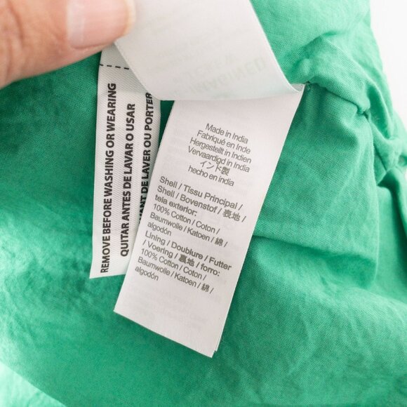 J.Crew Floral Puff Sleeve Smocked Cotton Midi Dress SZ S Green Boho Cottage Core - Picture 6 of 9